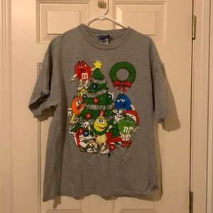 M&M’s gray Christmas shirt XL NWOT